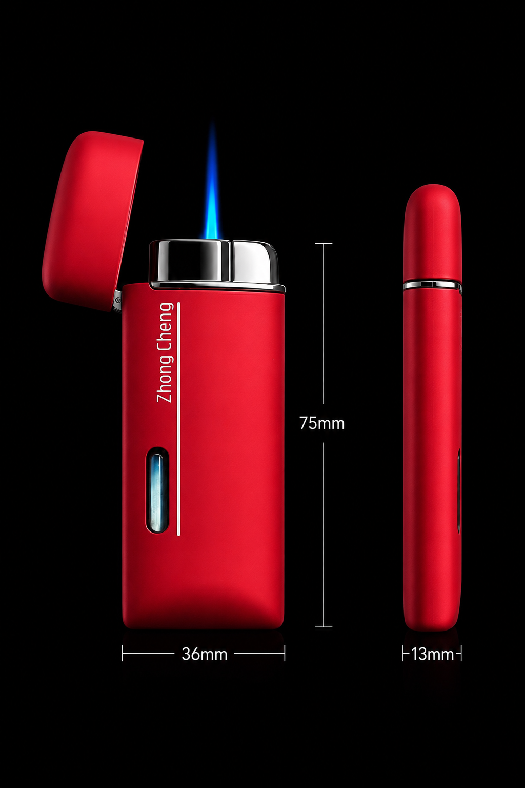 Zhong Cheng Premium Refillable Butane Gas Lighter Windproof Metal Body Pocket Lighter